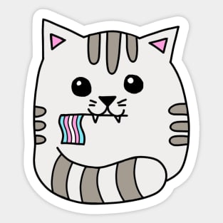 transgender pride flag cat Sticker